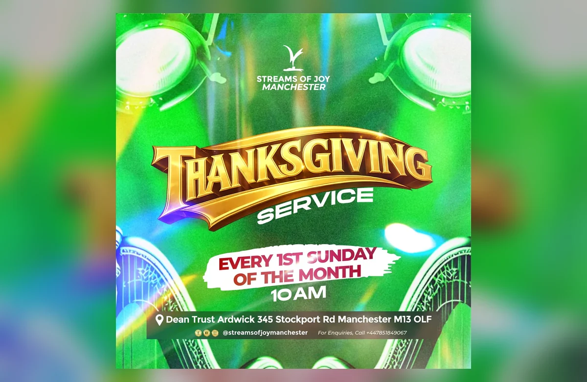 Thanksgiving Service at Streams of Joy Manchester